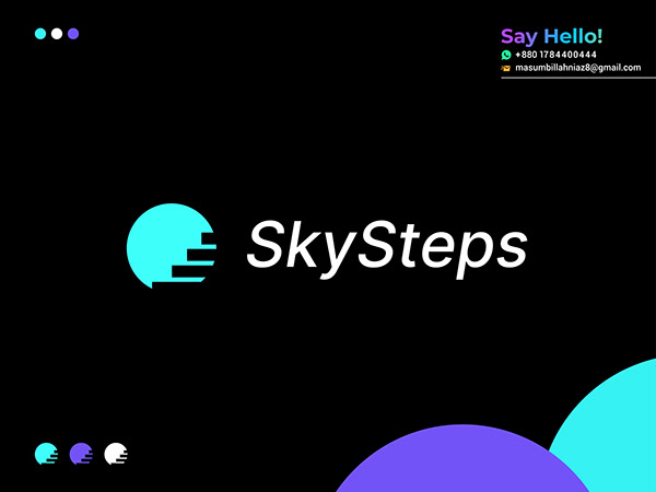 sky steps logo, educational logos, branding