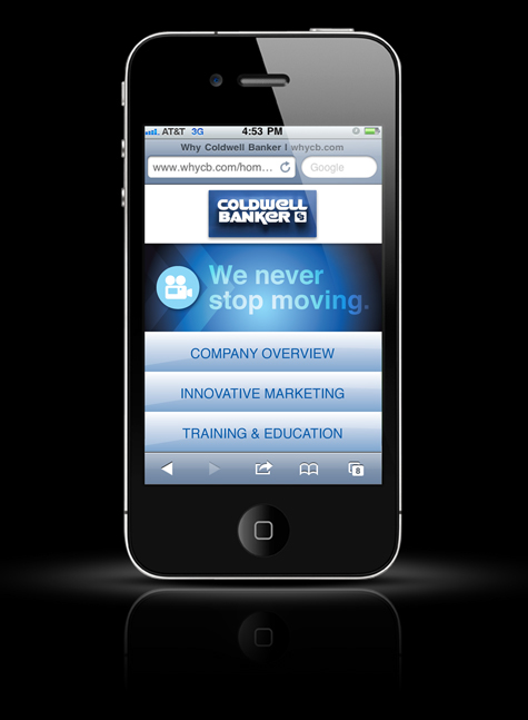 Coldwell Banker interactive user interface recruitment UE user experience UI Icon button mobile mobile interface mobile optimized iphone strategic html5 java JavaScript