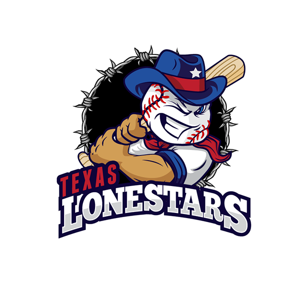sports team Little League baseball texas LoneStar cowboy logo Character