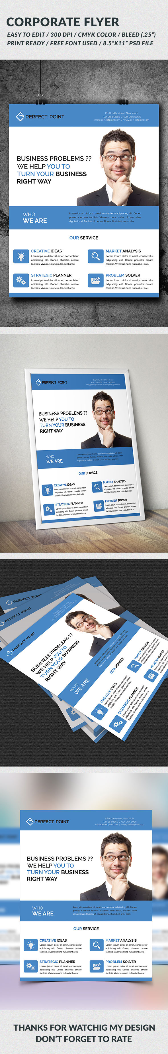 flyer corporate flyer creative flyer bundle print ready design color blue business Multipurpose Office add a4 help