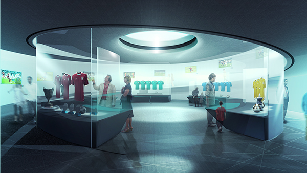 Matte Painting paint over FIFA museum Switzerland pitch