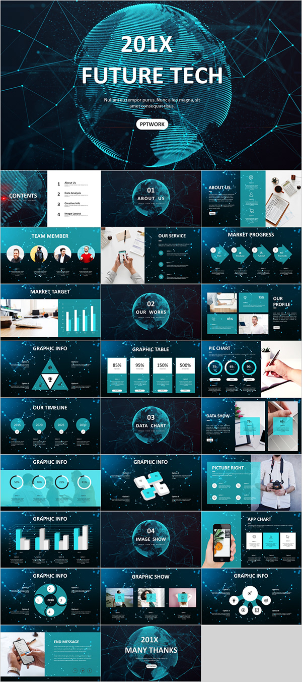 27+ Best Tech business graphic PowerPoint templates dow on Behance