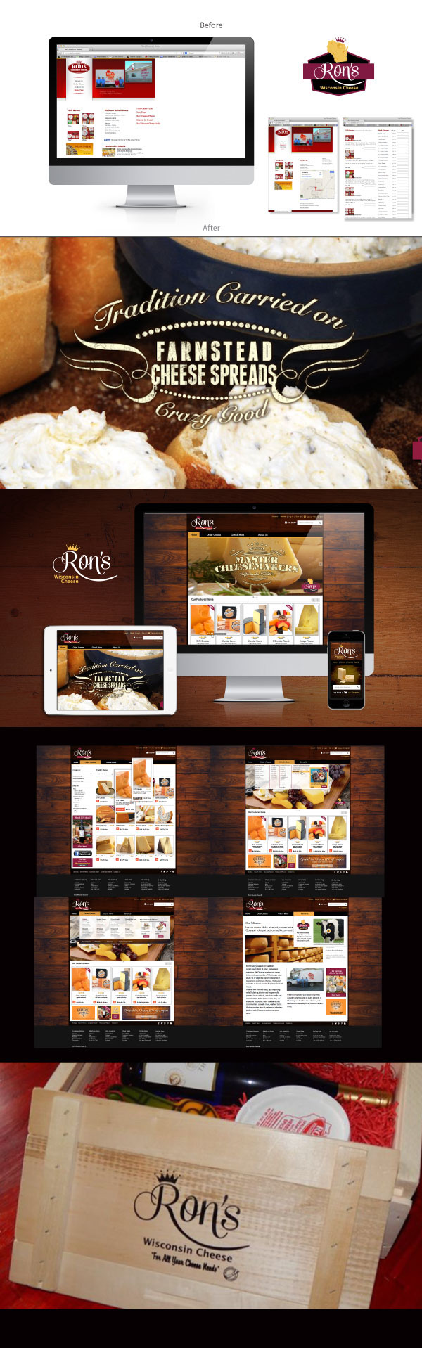 Adobe Portfolio front end web design rich tradition family pride master cheesemakers Cheese wood warm Quality welcome heritage browns earthtones