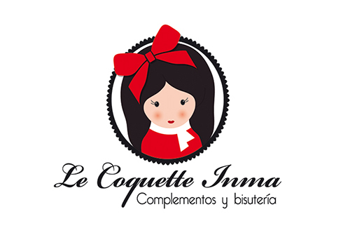 Le Coquette Inma Logotype stationary Vector Illustration