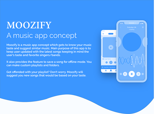 Moozify | A music app concept - Wireframes