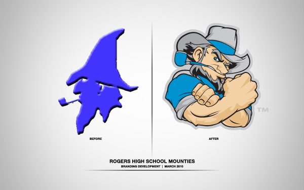 Mascot hillbilly High School blue silver football basketball