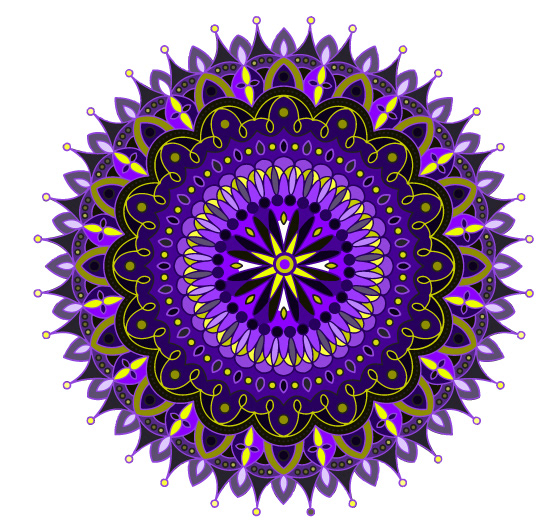Mandala violet yellow Complimentary