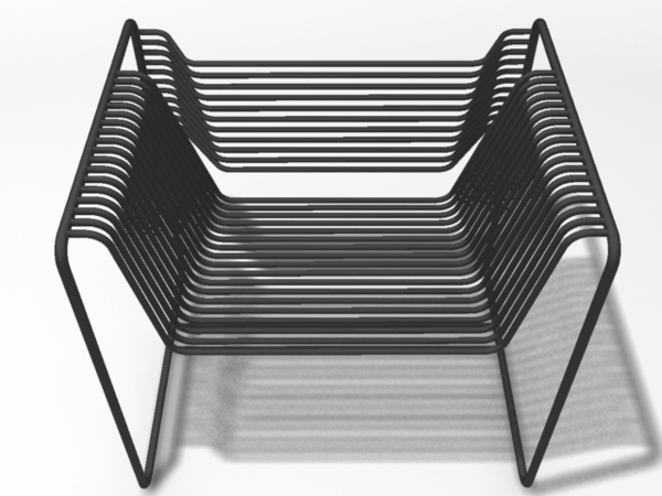furniture cad CAM chair Poltrona cadeira metal steel aco linhas armchair