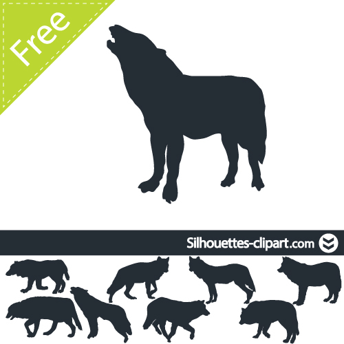 animal animals black cartoon Collection coyote design howling Isolated mammal outline Pet set shape Silhouette