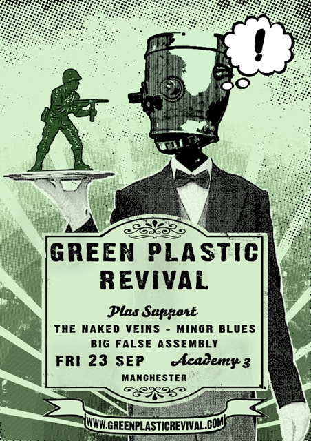 print  graphic design  Illustration  flyer  poster  cd  art Cover Art green plastic revival GPR  Manchester   vintage  ep  band  indie  Music  gig  typography