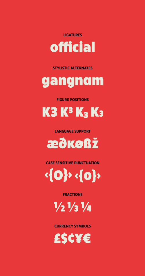 Typeface type font Rucksack clean sans serif geometric Typefamily legible Opentype