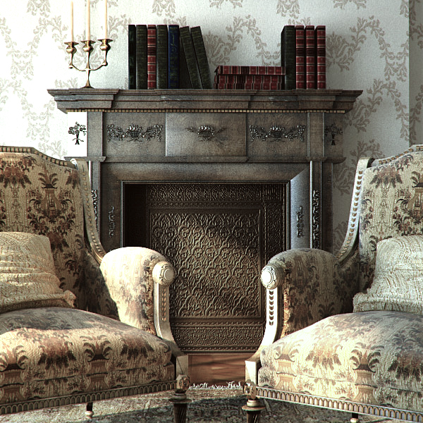 living room 3D rendering