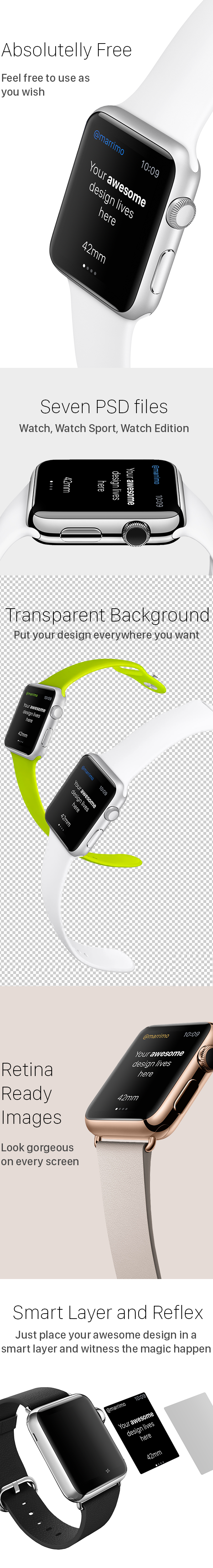 apple watch psd free template UI Interface iwatch