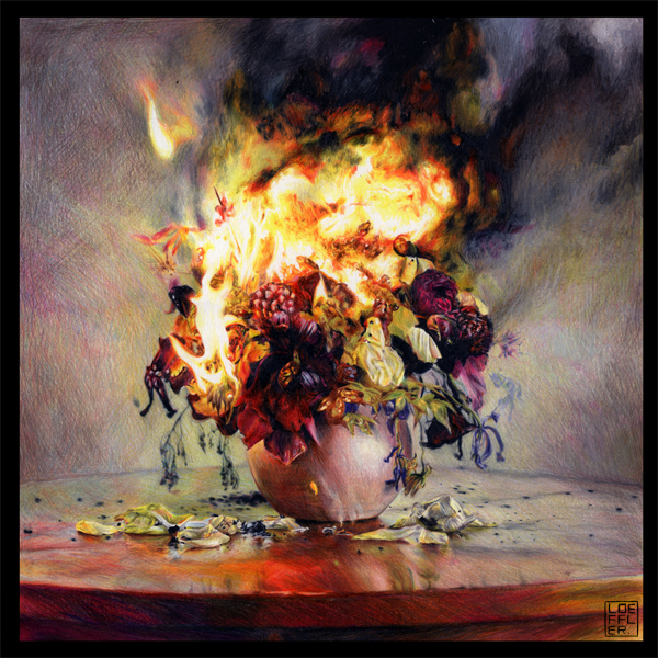 punk blues rock still life floral flower Time Machine vinyl LP Gatefold cover record sleeve blaze Flames #TYPO16xAdobe