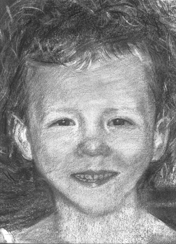 portrait portrait of child charcoal Charcoal Drawing kid cute kid smiling kid
