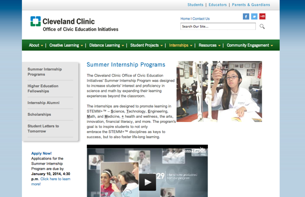 Cleveland Clinic Cleveland Municipal Schools k-12 future healthcare