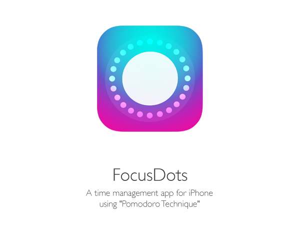 ios app pomodoro iphone timer Focus dots mobile flat design iphone app Mobile Interface design ios7