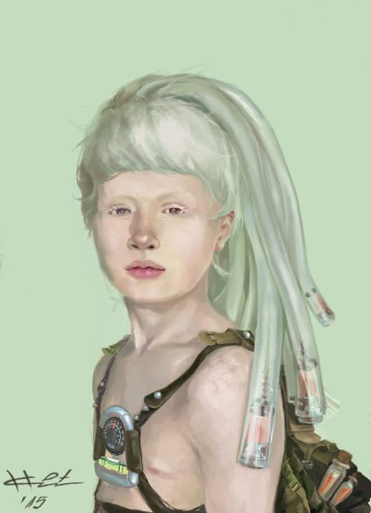 concept Character albinos Albinism aso Rare White dreds backpack
