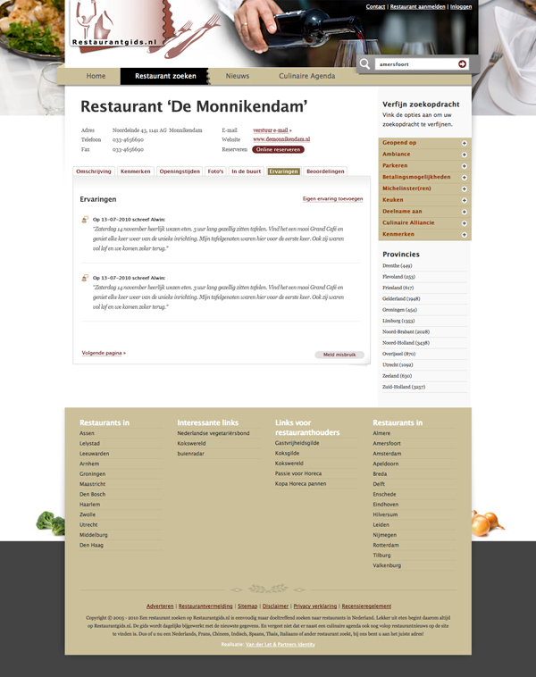 Webdesign jeroen rijpstra Restaurantgids.nl Van der Let & Partners Identity