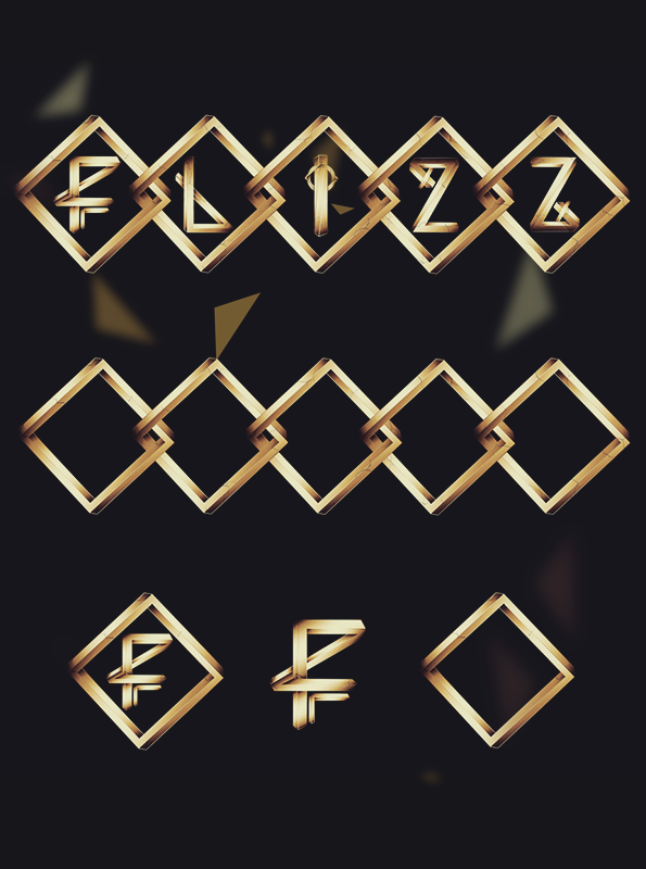 penrose square lettering Classic impossible gold Typeface trap hip hop mysterious freedom logo crack Aggressive flizz