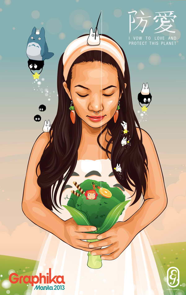 totoro vector ponyo Ghibli Studio Ghibli doodle Cartoons woman women punk Vegetarian Nature Peta GraphikaManila
