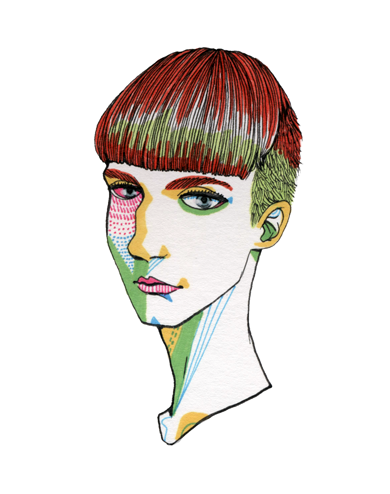 portraits features Style colorful art ink Marker