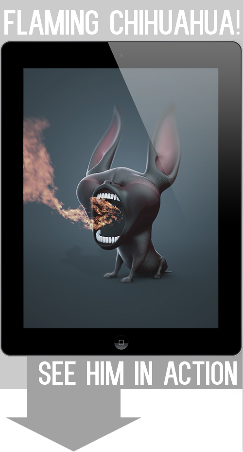 tokyoplastic The Little Fella iPad character app 3d design dog chihuahua cool animation amazing