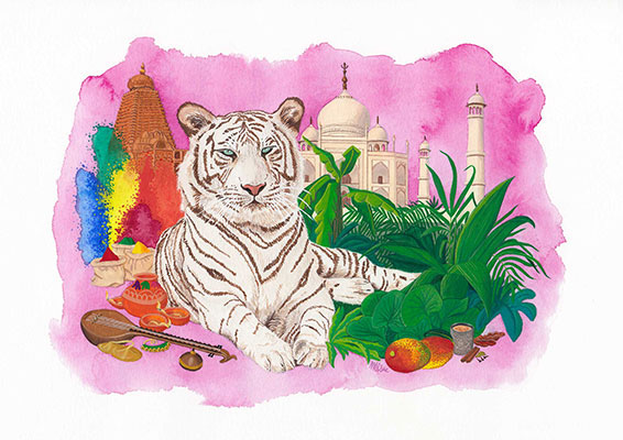 gouache Watercolours animals editorial Travel tourism Folklore