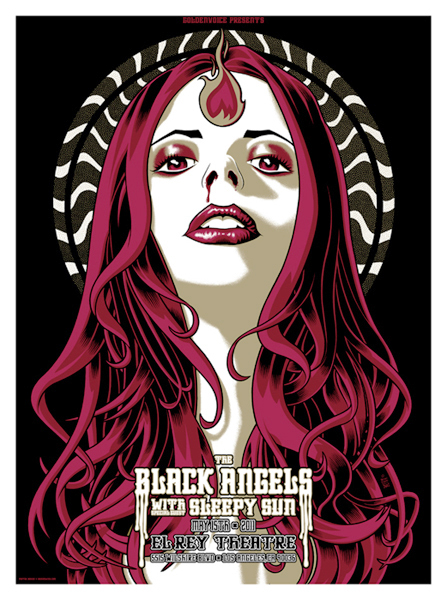 ROck Poster screen print silk screen illustrator portfolio psychedelic portrait Comic Book vector