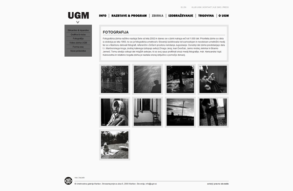 ugm Website maribor art gallery Web clean fine art culture digital