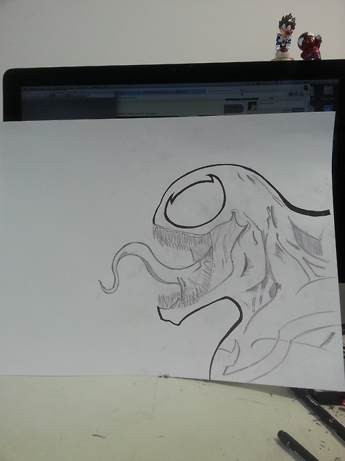 spiderman venom asm Graphic Novel pen inks pencil paper