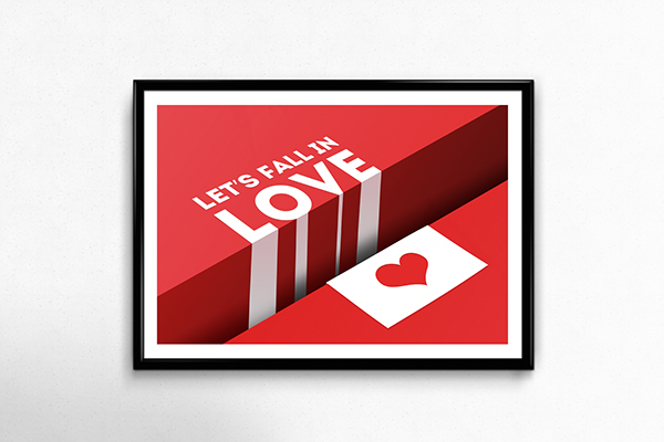 3d typo typo text effects Love valentine red typo Fall Poster Design