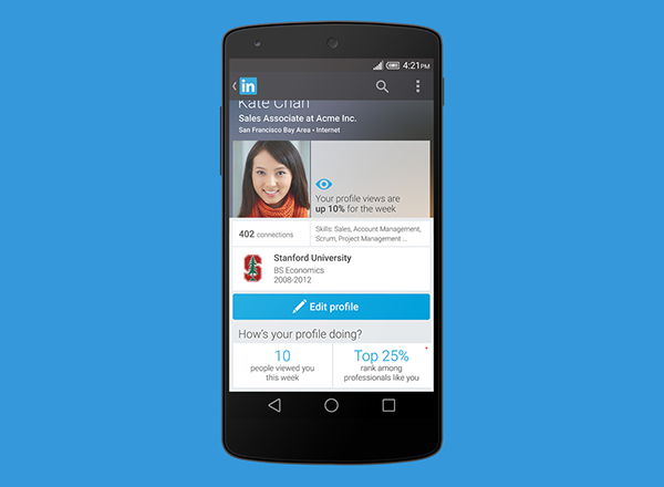 ux android Linkedin
