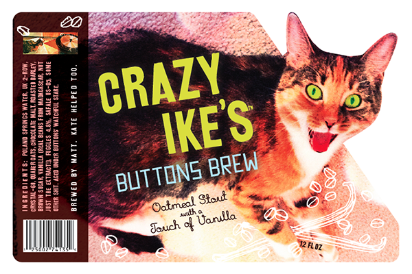 Cat  beer  beer label homebrew  buttons