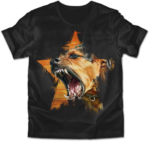 dog pastel barking t-shirt Tee Graphic