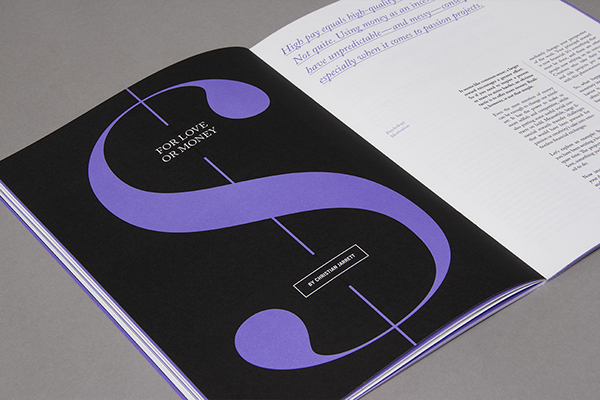 99U conference materials card sticker magazine simple badge brochure Program design Behance purple black modern