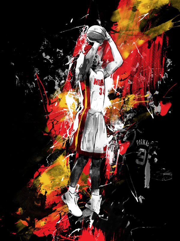 LeBron James LeBron lbj Miami Heat miamiheat heat rayallen Ray Allen NBA NBAfinals NBA Finals t-shirt tee portrait t-shirts