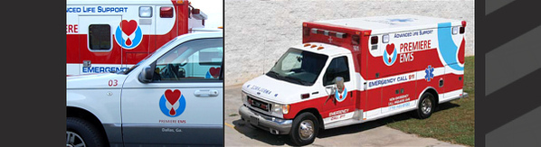 Corporate Identity identity logo ambulance Vehicle graphics Health logos brand premiere ems Stationery Georgia usa dallas powerlogos