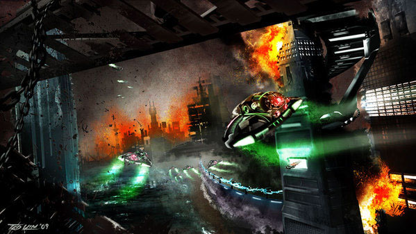 Video Games comics digital concept art environment pre-vis sci-fi Realism Vehicle motorcycle Bike post-apocalyptic