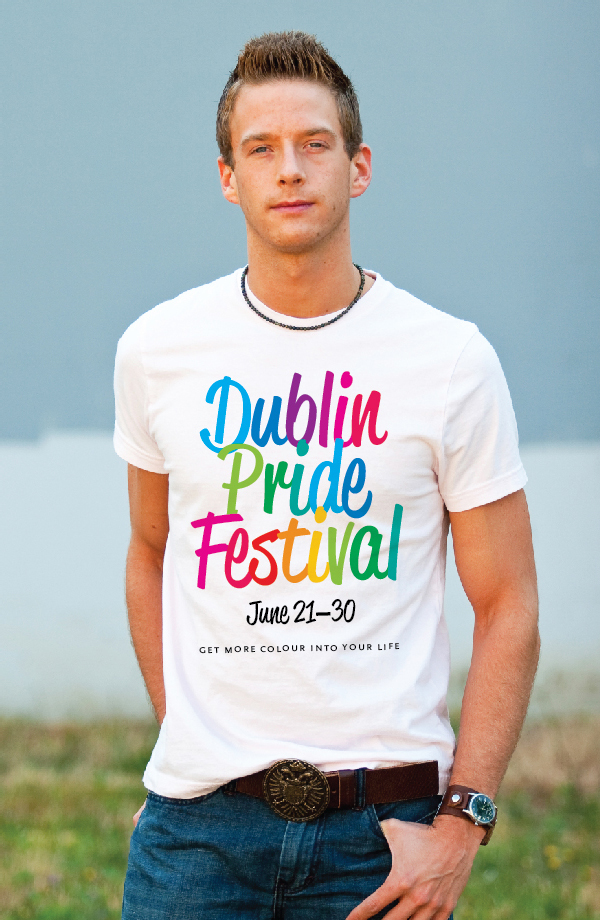 Dublin Pride Festival Reklame Script Script Front festival poster festival programme Event T-shirts Type Only typographic display font vibrant