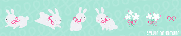 bunny rabbit kawaii cute fluffly aqua rapport bubbles ribbon delicate