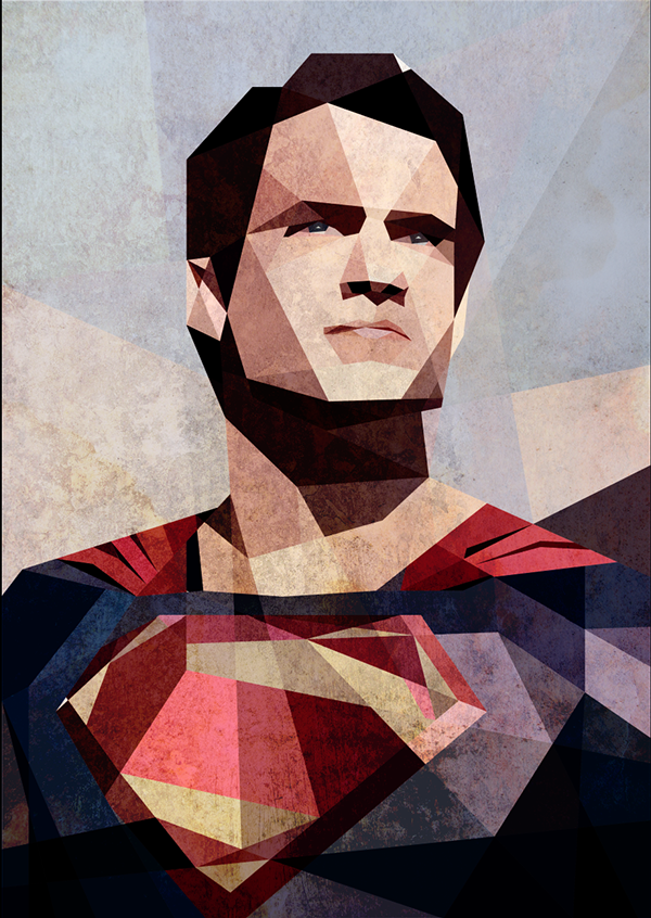 ILLUSTRATION  superman Man of Steel Cubismo cubism