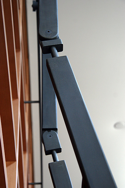 crosstree architectural metal fabrication rolling ladder wheeler kearns architects steel patina
