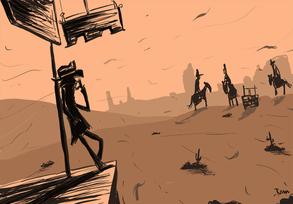 wild west personal project concept art