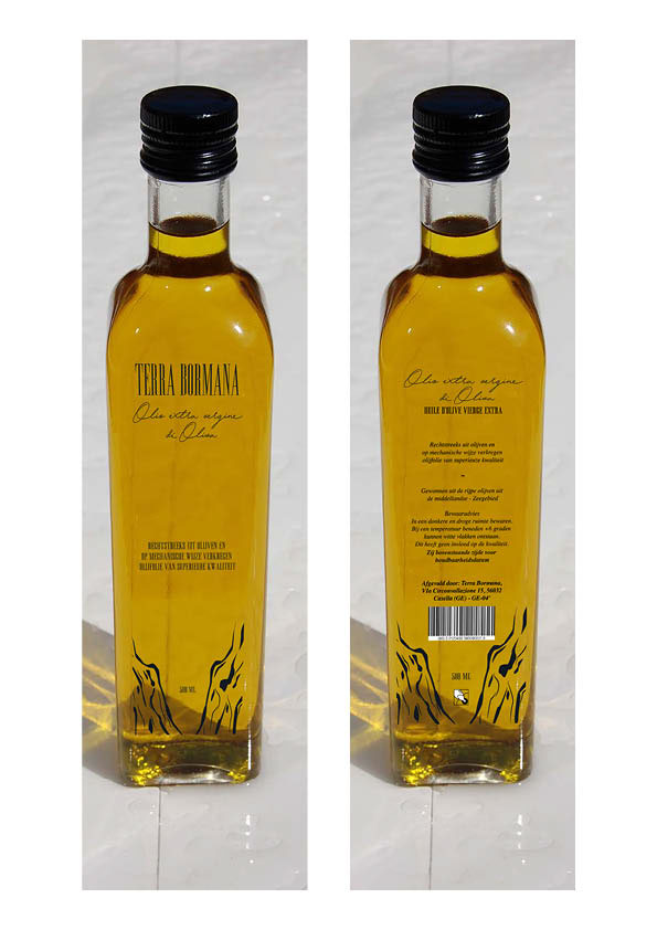 olive bottle Label