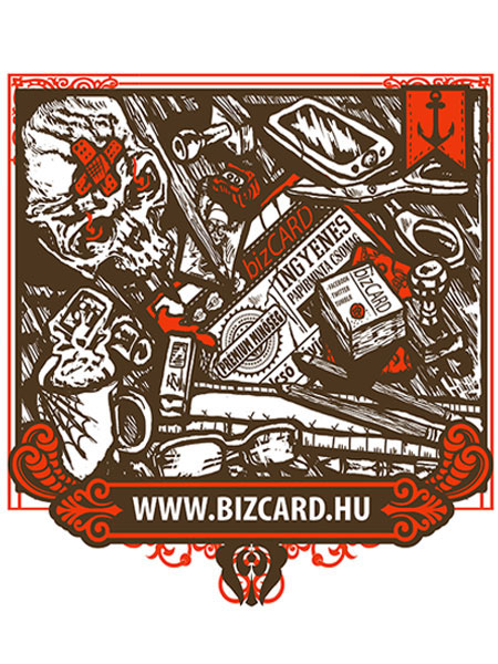 skull desk screen Printing omaszdesign business card BCARD bizcard