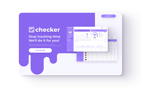 Checker - UX/UI design of timemanagement web app