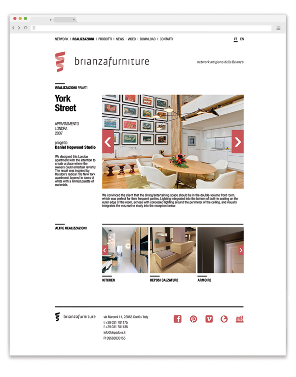 artisan brianza furniture network ARTIGIANO rete Website brianzafurniture