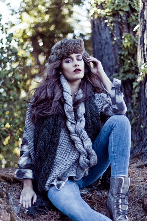 forest winter autumn makeup hair chile Curauma model rebel managemnt pm magazine Fur Lana piel invierno otoño