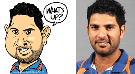 caricature   colorful sticker Phone App Cricket world player commission cartoon sport stars